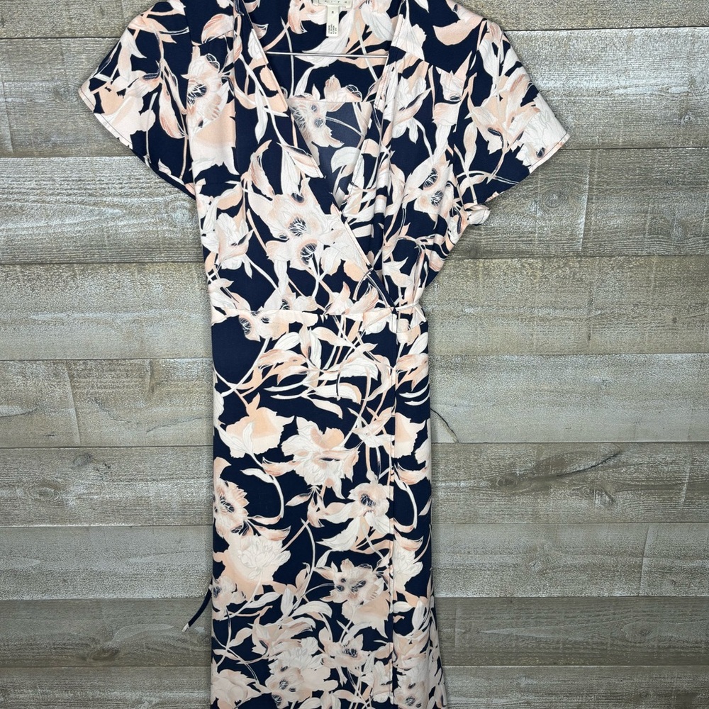 Leith floral midi wrap dress formal spring bridal party dress